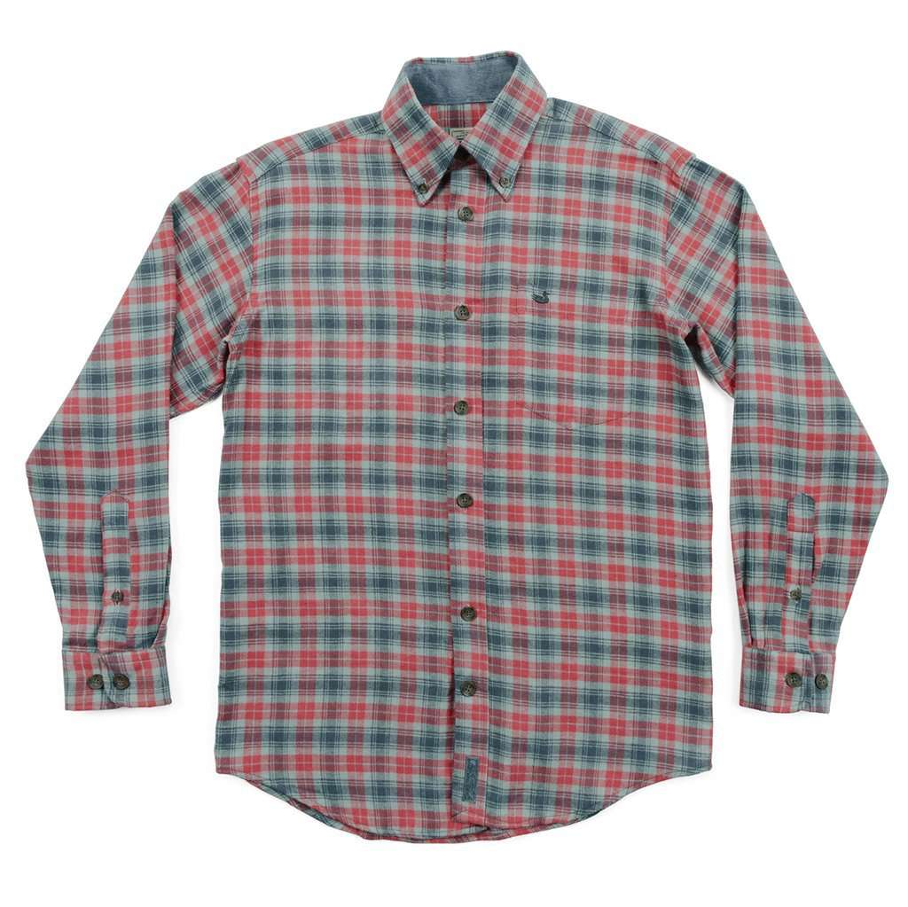 Wilson Flannel Shirt in Slate and Sage by Southern Marsh - Country Club Prep