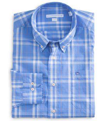 Windsail Plaid Classic Fit Sport Shirt in Ocean Channel by Southern Tide - Country Club Prep