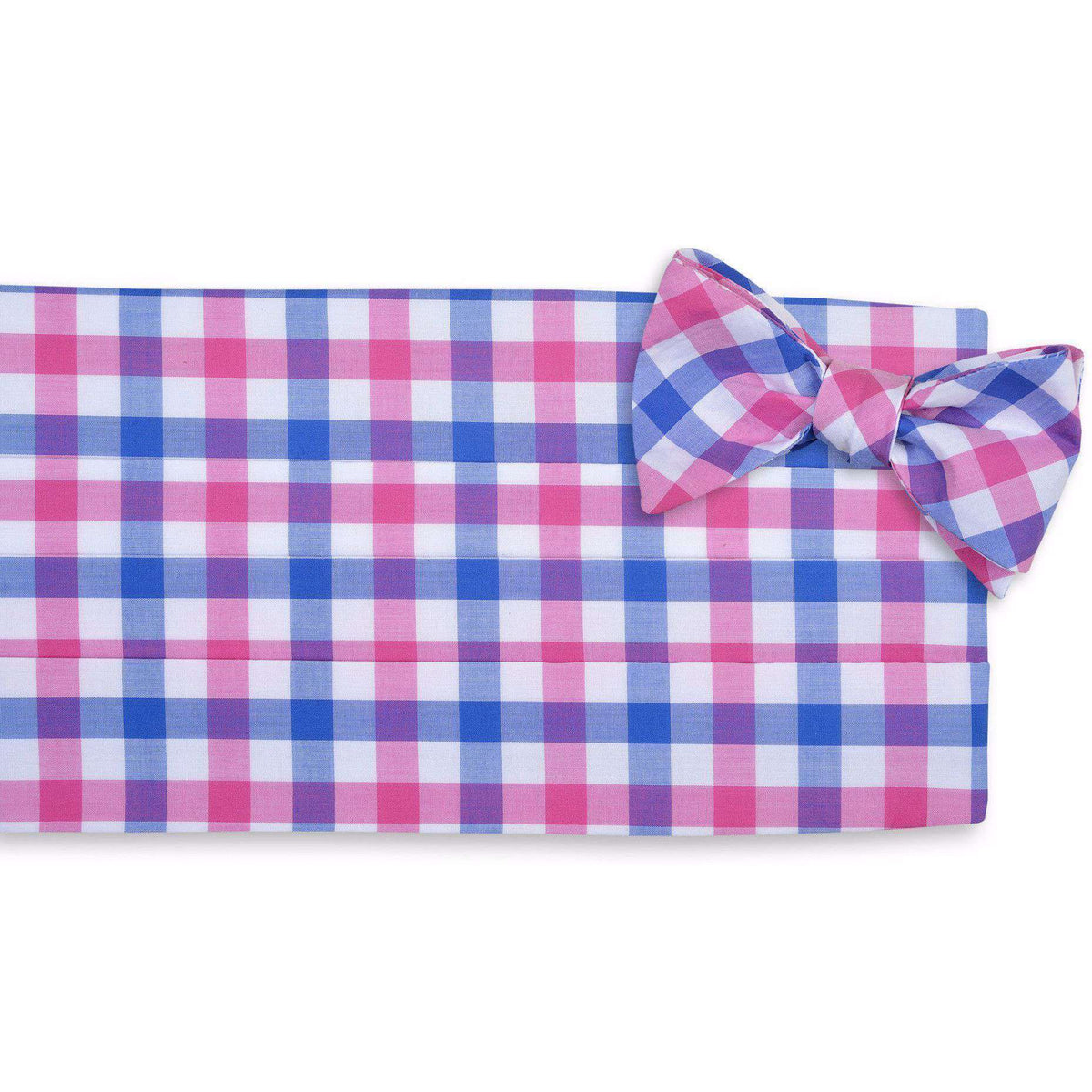 Battery Check Cummerbund Set in Pink by High Cotton - Country Club Prep