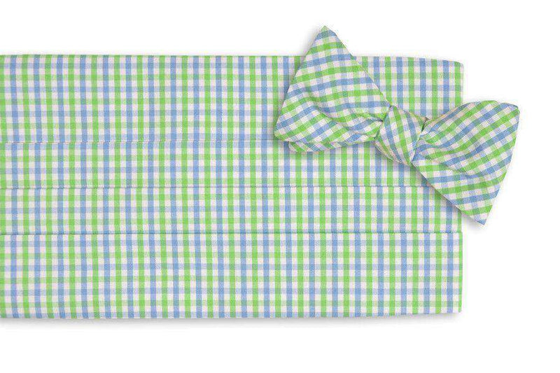 Cornflower and Mint Tattersall Cummerbund Set by High Cotton - Country Club Prep