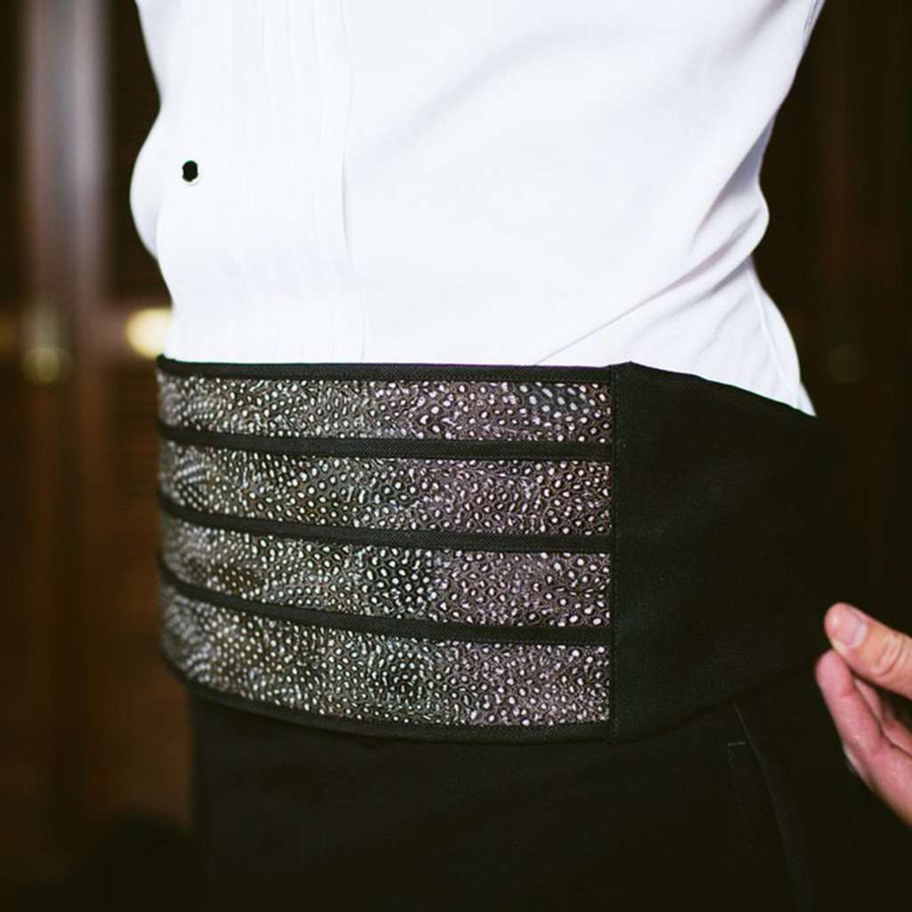 Guinea Feather Cummerbund by Brackish Bow Ties - Country Club Prep