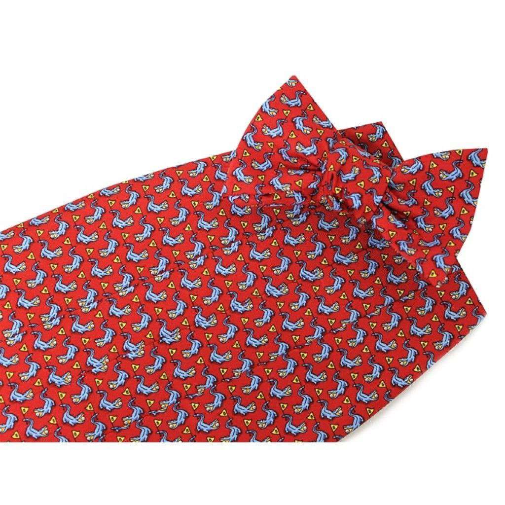 Hazard on Eight Cummerbund Set in Coral Red by Bird Dog Bay - Country Club Prep