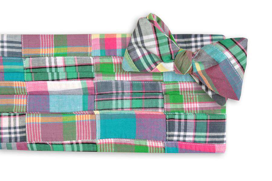 Newport Patchwork Madras Cummerbund Set by High Cotton - Country Club Prep