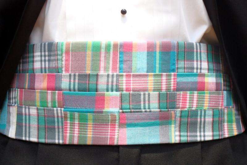 Newport Patchwork Madras Cummerbund Set by High Cotton - Country Club Prep
