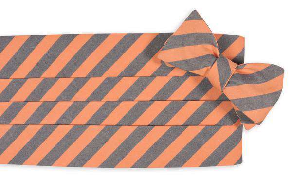 Orange and Navy Oxford Stripe Cummerbund Set by High Cotton - Country Club Prep
