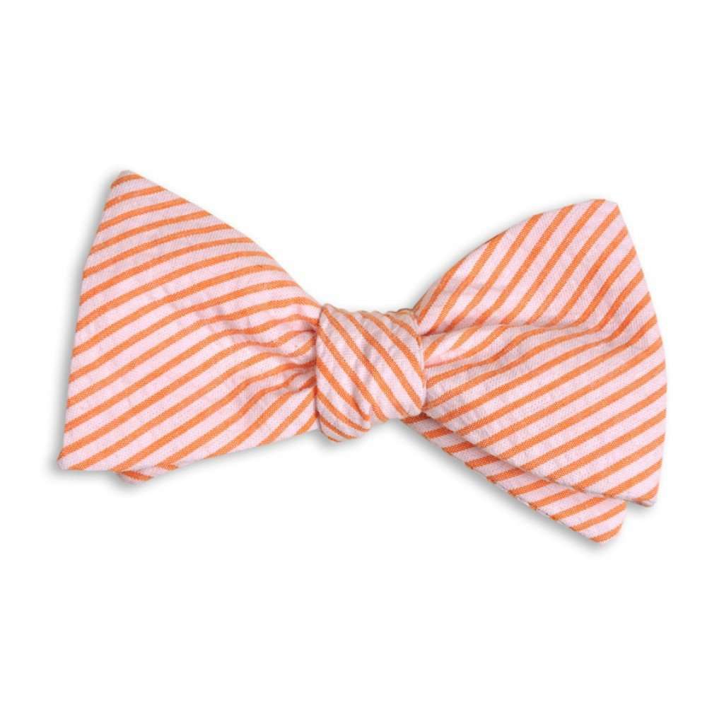 Orange Seersucker Stripe Cummerbund Set by High Cotton - Country Club Prep