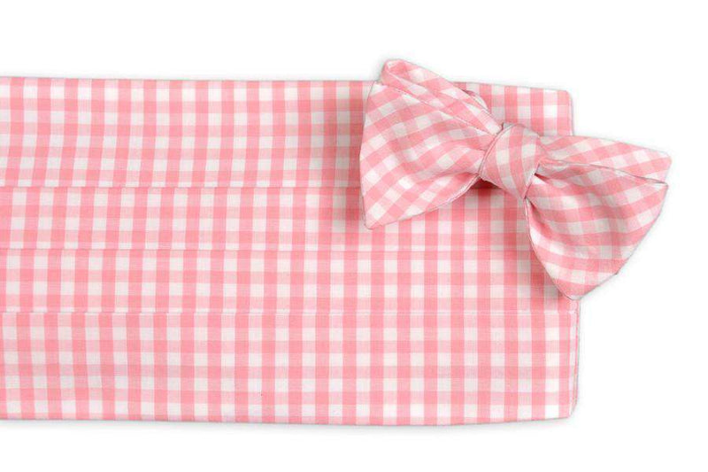 Pale Pink Gingham Check Cummerbund Set by High Cotton - Country Club Prep