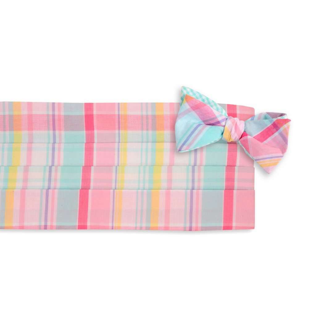 Palmetto Plaid Cummerbund Set by High Cotton - Country Club Prep