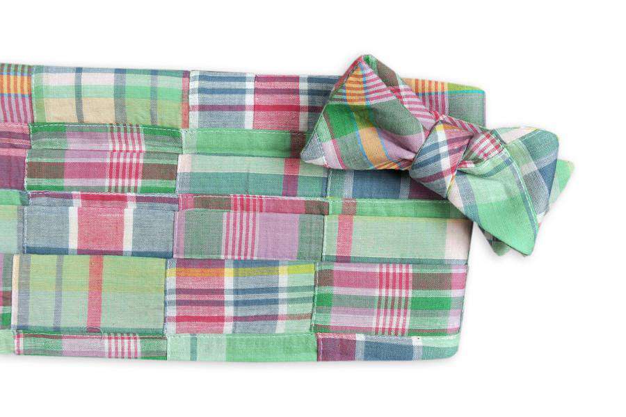 Pawtucket Patchwork Madras Cummerbund Set by High Cotton - Country Club Prep