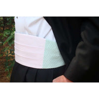 Seersucker Four Way Cummerbund Set with Pink Front by High Cotton - Country Club Prep