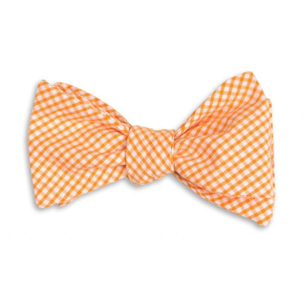 Soft Tangerine Seersucker Gingham Cummerbund Set by High Cotton - Country Club Prep