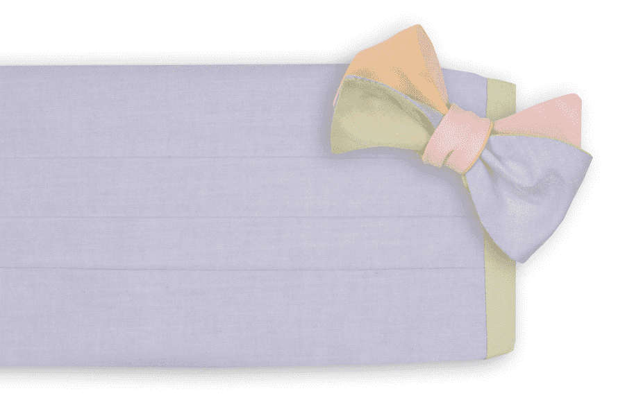 Spring Chambray Four Way Cummerbund Set with Blue Front by High Cotton - Country Club Prep