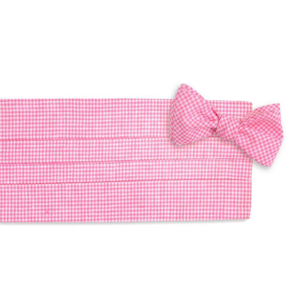 Watermelon Linen Gingham Cummerbund Set by High Cotton - Country Club Prep