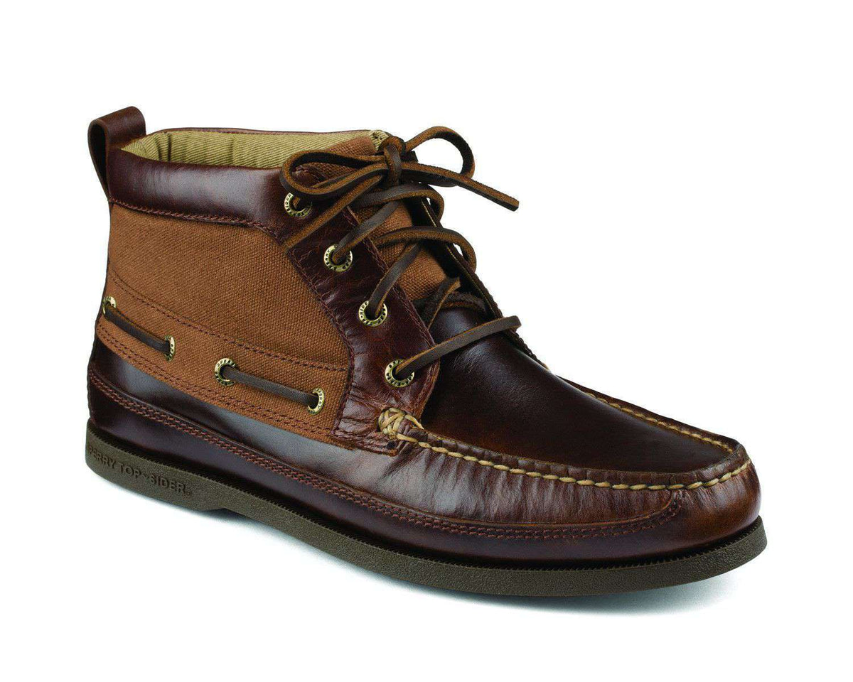 Sperry Authentic Original Chukka Duck Cloth Boot in Dark Tan and 