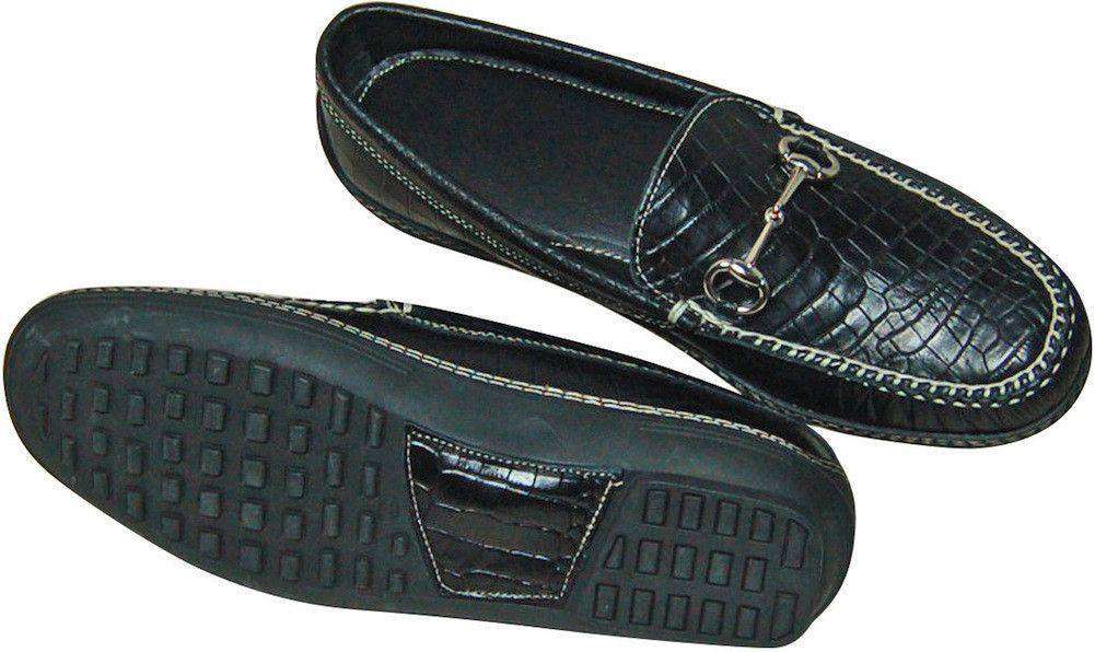 Men's Bit by a Croc Driving Shoes in Black by Country Club Prep - Country Club Prep
