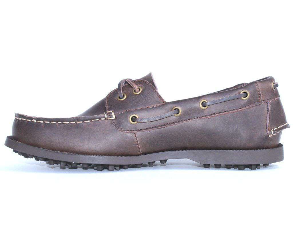 Boat Shoe Golf Shoe in Brown by Canoos - Country Club Prep
