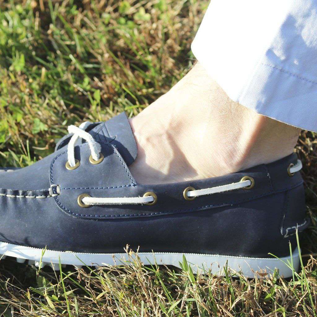 Boat Shoe Golf Shoe in Navy by Canoos - Country Club Prep