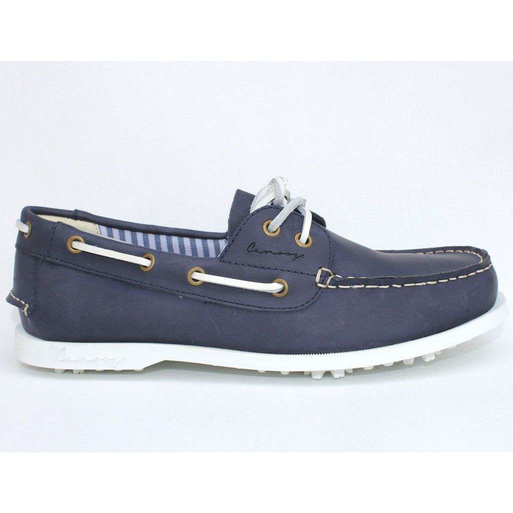 Boat Shoe Golf Shoe in Navy by Canoos - Country Club Prep