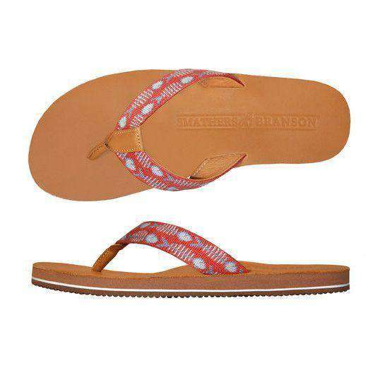 Men's Bonefish Needlepoint Flip Flops in Melon by Smathers & Branson - Country Club Prep