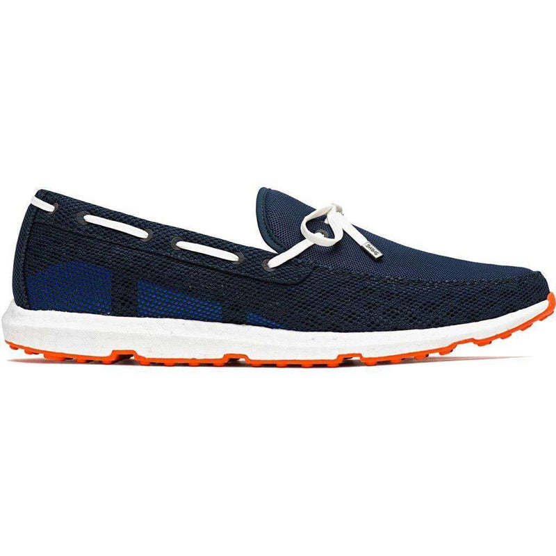 Men's Breeze Leap Laser Loafer in Navy, White, & Orange by SWIMS - Country Club Prep