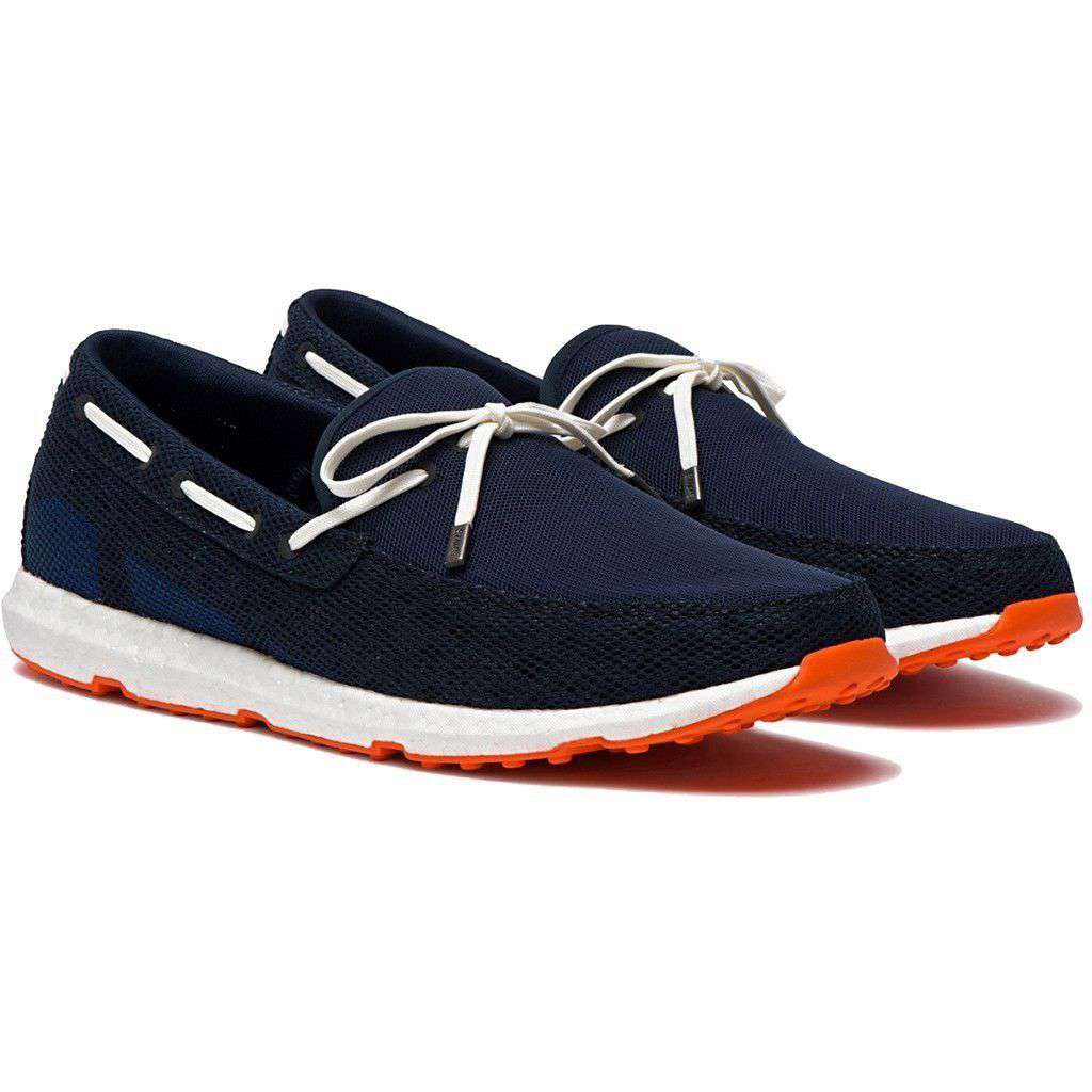 Men's Breeze Leap Laser Loafer in Navy, White, & Orange by SWIMS - Country Club Prep