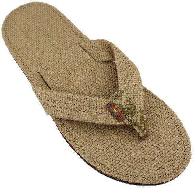 Men's Burlap Single Layer Eco Sandal in Sierra Brown by Rainbow Sandals - Country Club Prep