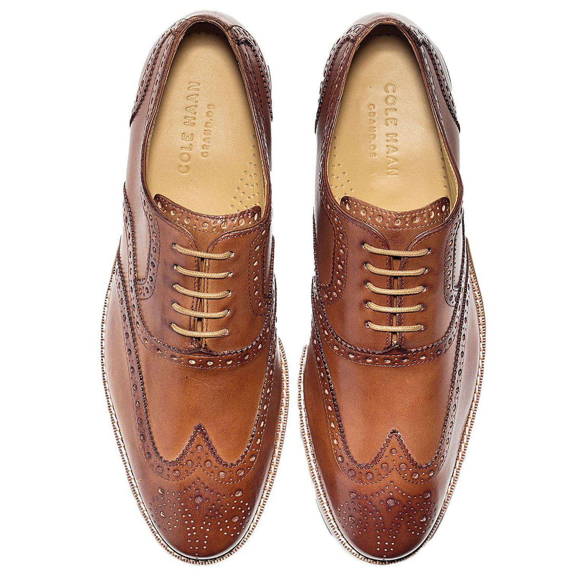 Cole Haan Grand OS Wingtip Oxford British Tan Brown Shoes Men’s 8 Men main image 2