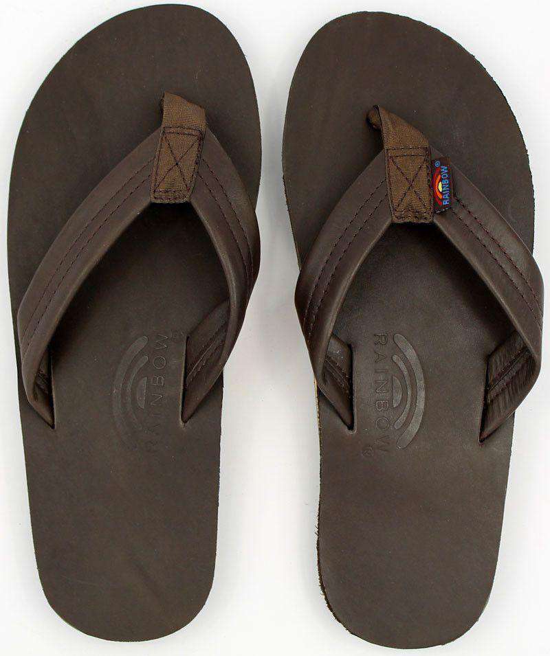 Men's Classic Leather Single Layer Arch Sandal in Mocha by Rainbow Sandals - Country Club Prep