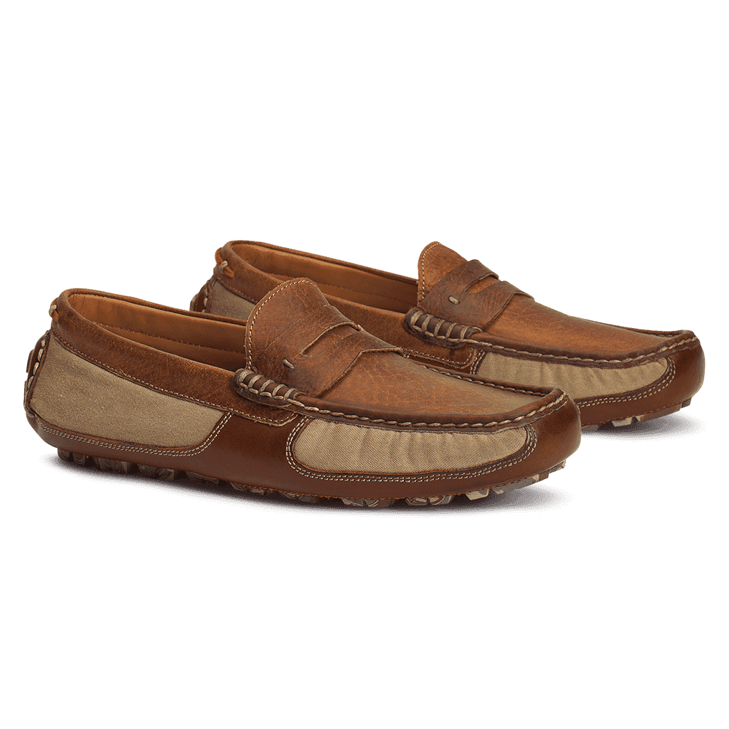 Men's Derek Bison Loafer in Waxed Canvas by Trask - Country Club Prep