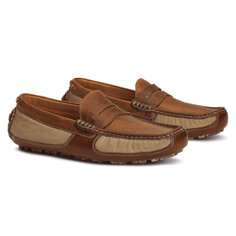 Men's Derek Bison Loafer in Waxed Canvas by Trask - Country Club Prep