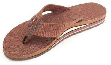 Men's Hemp Top Double Layer Arch Sandal in Brown by Rainbow Sandals - Country Club Prep