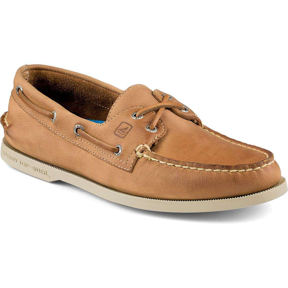 Men's Authentic Original Cross Lace 2-Eye Boat Shoe in Tan by Sperry - Country Club Prep