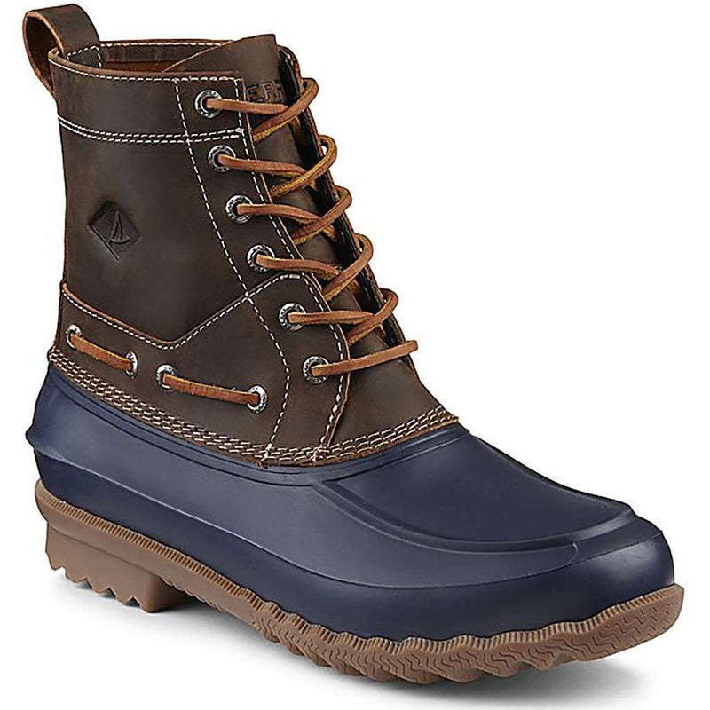 Men's Decoy Duck Boot in Dark Tan and Navy by Sperry - Country Club Prep