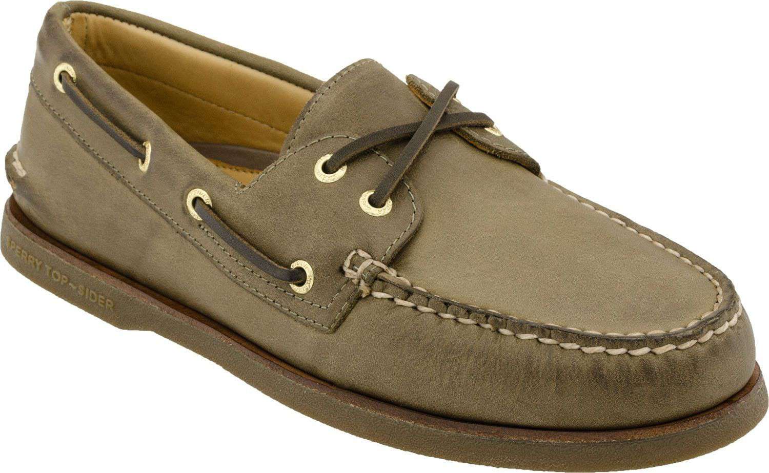 Men's Gold Cup A/O 2 Eye Boat Shoe in Dark Tan by Sperry - Country Club Prep
