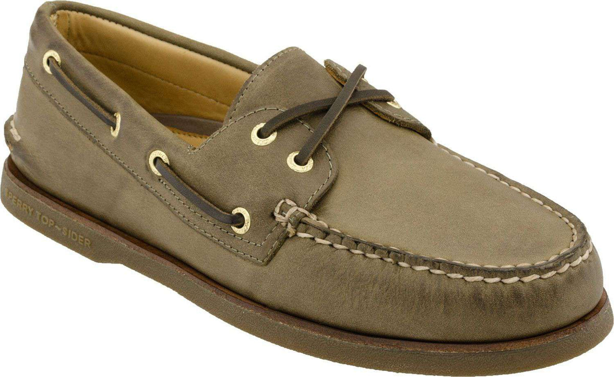 Men's Gold Cup A/O 2 Eye Boat Shoe in Dark Tan by Sperry - Country Club Prep