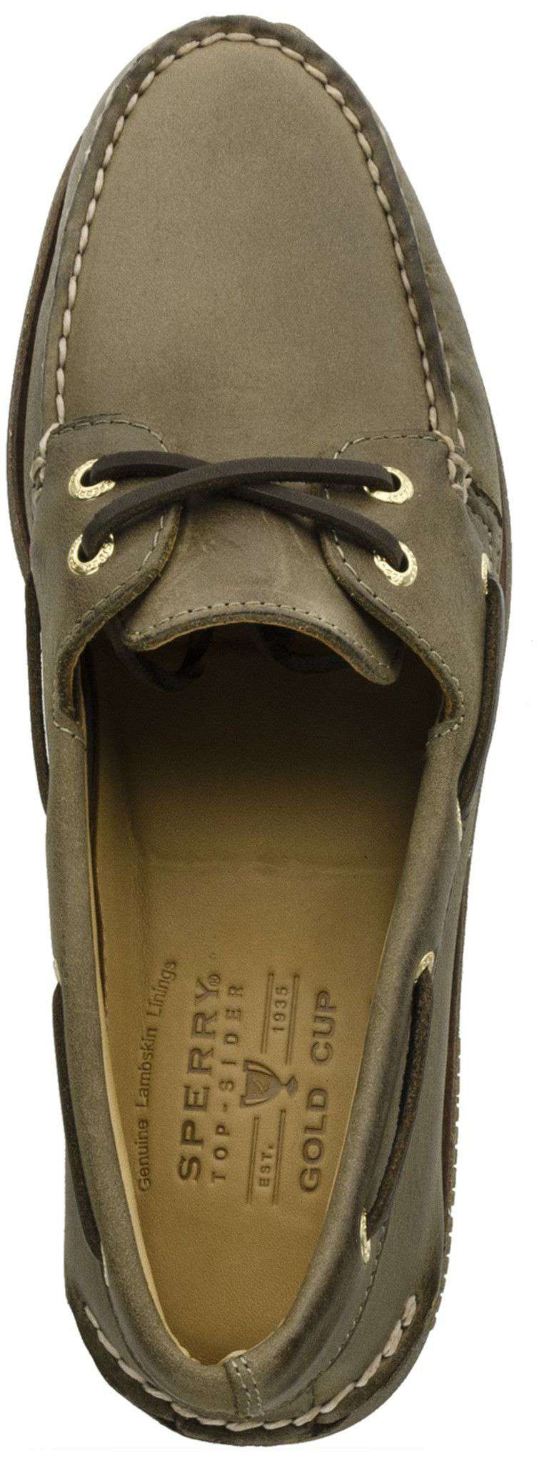 Men's Gold Cup A/O 2 Eye Boat Shoe in Dark Tan by Sperry - Country Club Prep