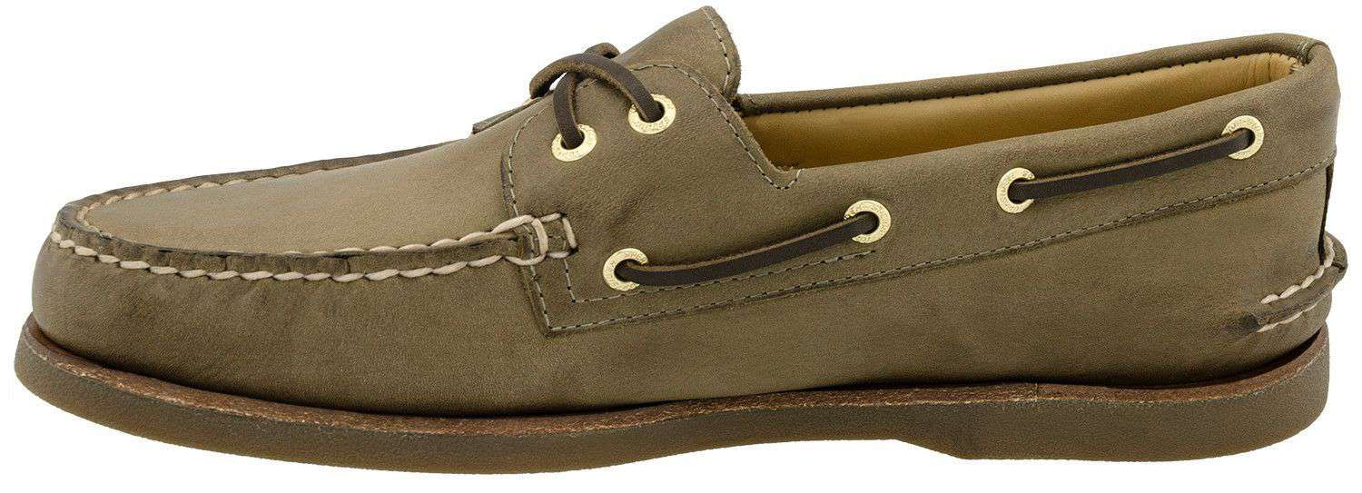 Men's Gold Cup A/O 2 Eye Boat Shoe in Dark Tan by Sperry - Country Club Prep