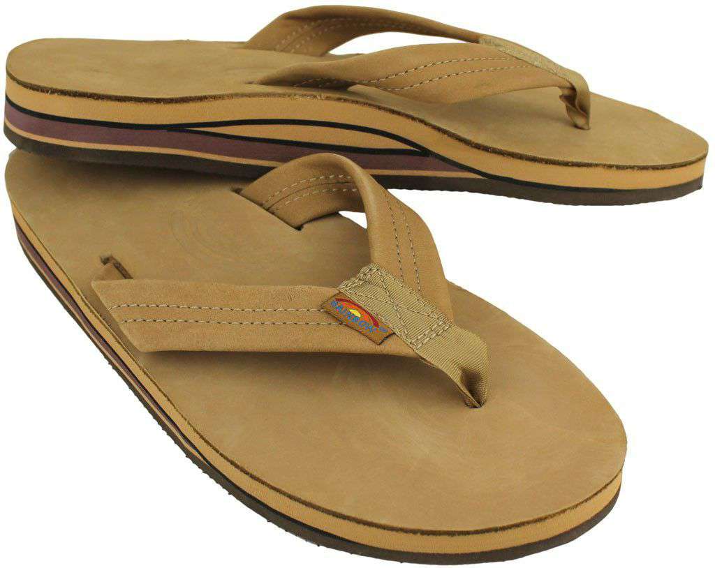 Men's Premier Leather Double Layer Arch Sandal in Sierra Brown by Rainbow Sandals - Country Club Prep