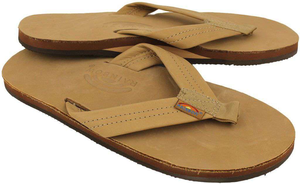 Men's Premier Leather Single Layer Arch Sandal in Sierra Brown by Rainbow Sandals - Country Club Prep
