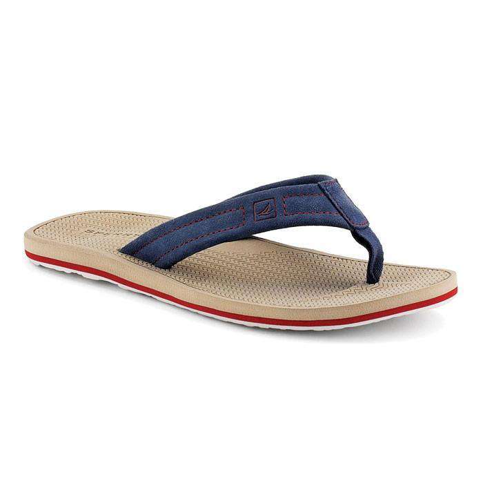Men's Sharktooth Thong Sandal in Blue by Sperry - Country Club Prep
