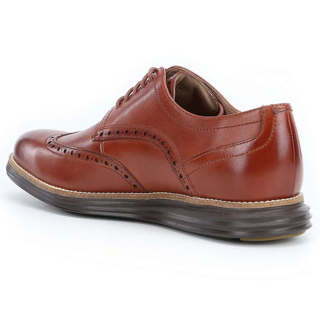 Cole Haan Brown Leather Lace-Up Oxfords with Red Accent Cole Haan Men main image 4