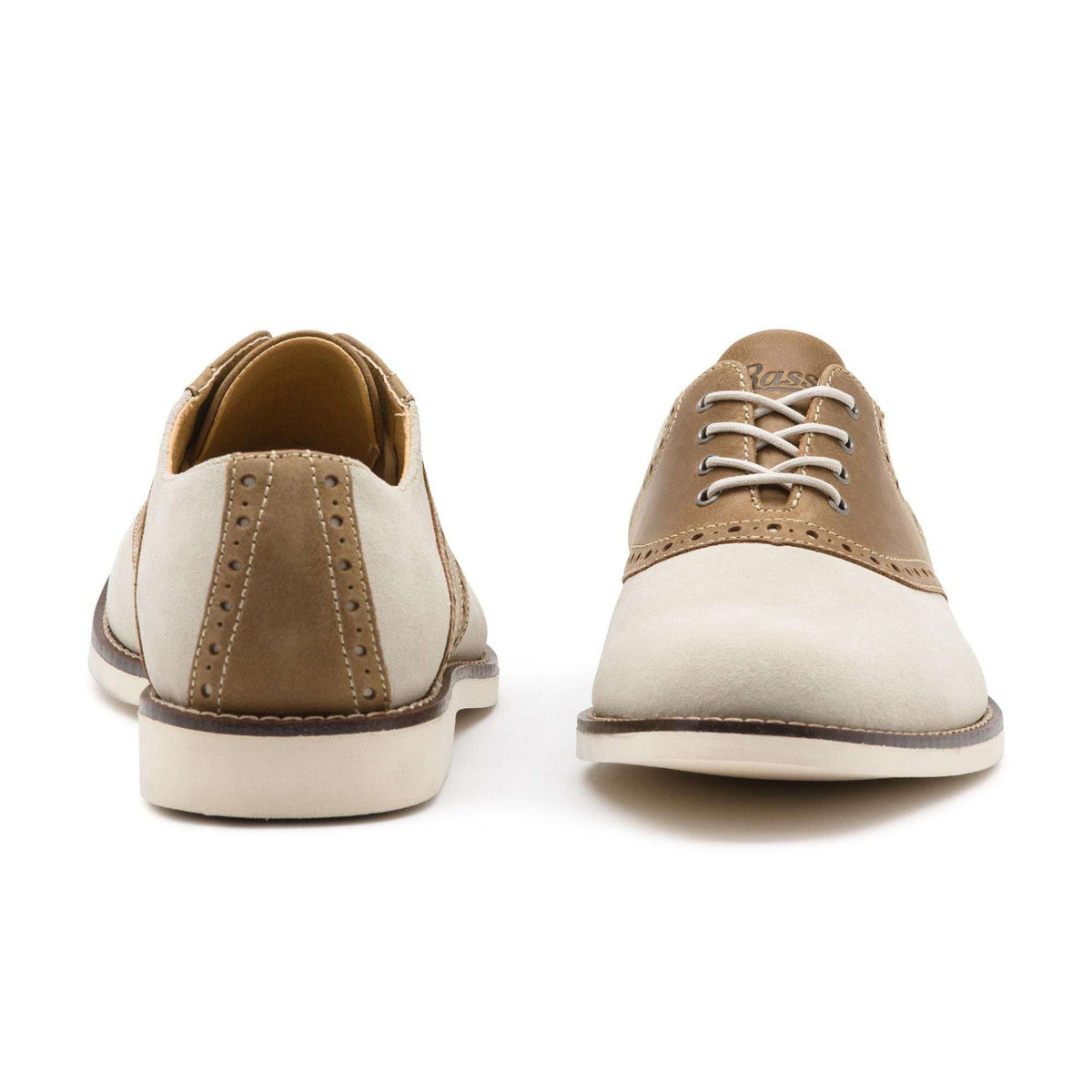 G.H. Bass Parker Saddle in Oyster and Tan – Country Club Prep