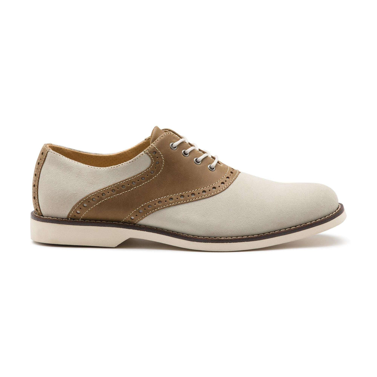 G.H. Bass Parker Saddle in Oyster and Tan – Country Club Prep display picture 2