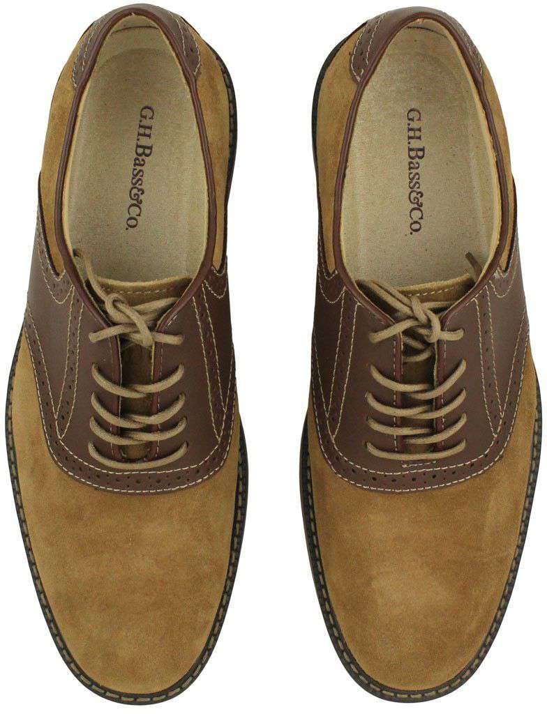 Men's Pomona Two-Tone Buc in Taupe & Dark Brown by G.H. Bass - Country Club Prep
