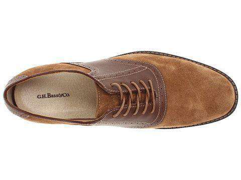 Men's Pomona Two-Tone Buc in Taupe & Dark Brown by G.H. Bass - Country Club Prep