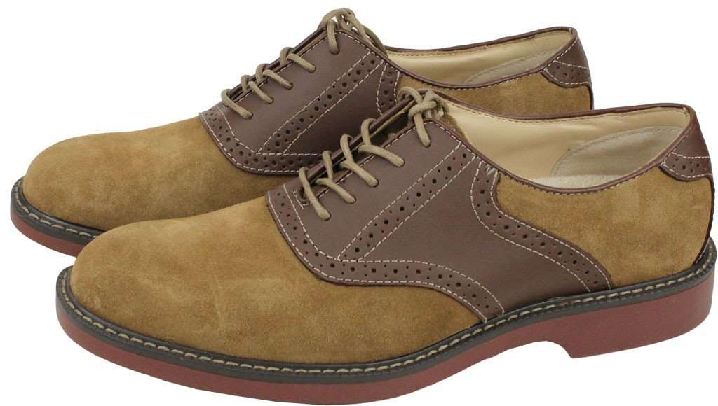 Men's Pomona Two-Tone Buc in Taupe & Dark Brown by G.H. Bass - Country Club Prep