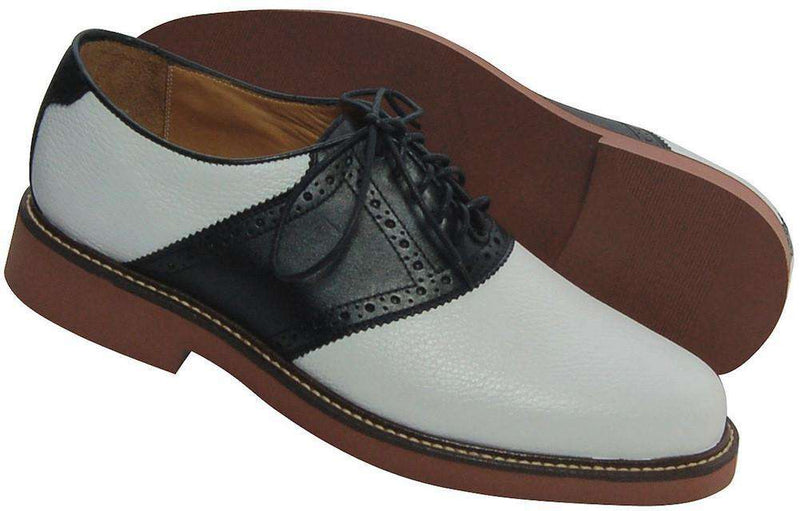 Men's Saddle Up Shoes in White and Black by Country Club Prep - Country Club Prep