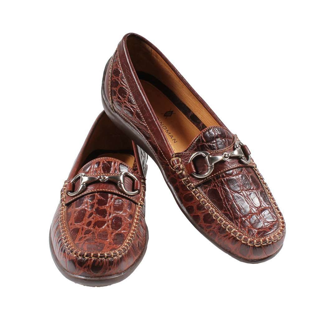 Saxon Horse Bit Loafer in Crocodile Grain Leather by Martin Dingman - Country Club Prep