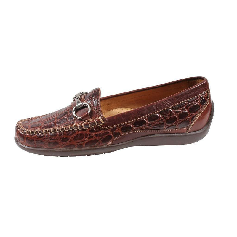 Saxon Horse Bit Loafer in Crocodile Grain Leather by Martin Dingman - Country Club Prep