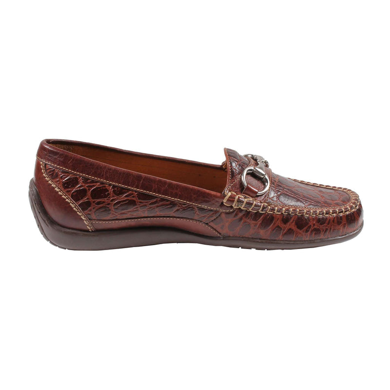 Saxon Horse Bit Loafer in Crocodile Grain Leather by Martin Dingman - Country Club Prep